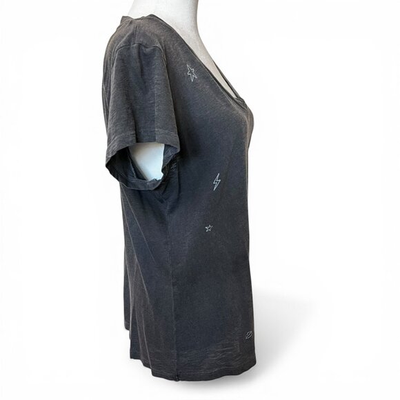 Anthro Sundry Gray V-Neck Tee Medium Whimsigoth Grunge Y2K Reformation vibe - Picture 4 of 10